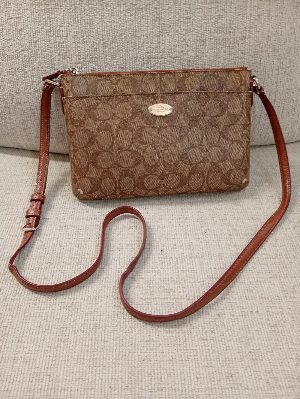 Coach | Brown Signature Canvas Crossbody Bag {As Is}